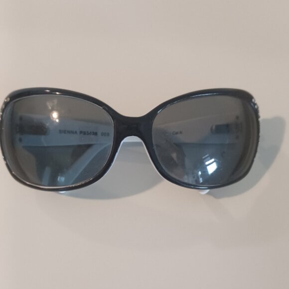 Fossil Sienna Prescription Bling Black/White Flex Hinges Wrap Around Sunglasses - Picture 5 of 5